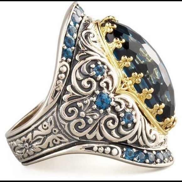 Absolutely stunning Mosaic ring 18k gold - Picture 1 of 8